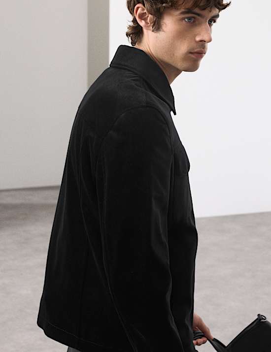 Samt-Truckerjacke aus reiner Baumwolle