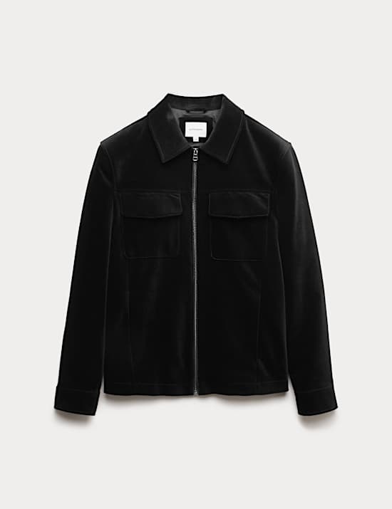 Samt-Truckerjacke aus reiner Baumwolle