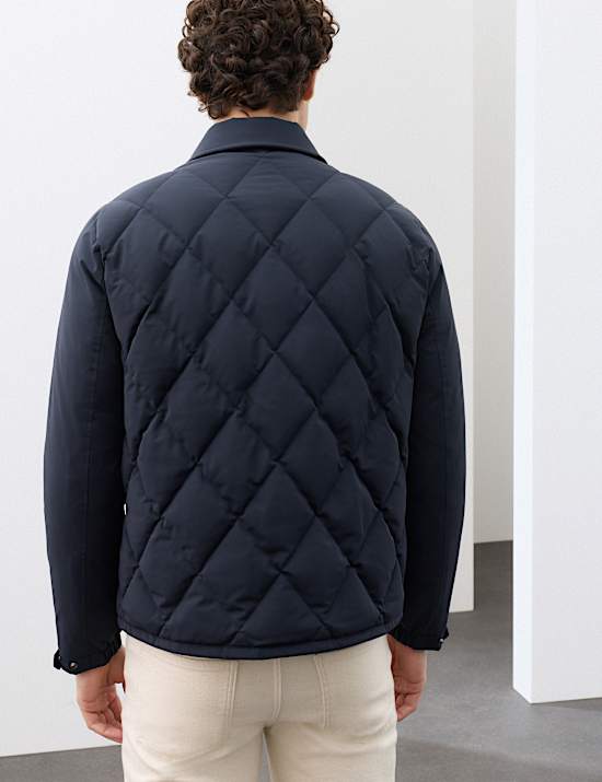 Diamond Quilted Collared Jacket