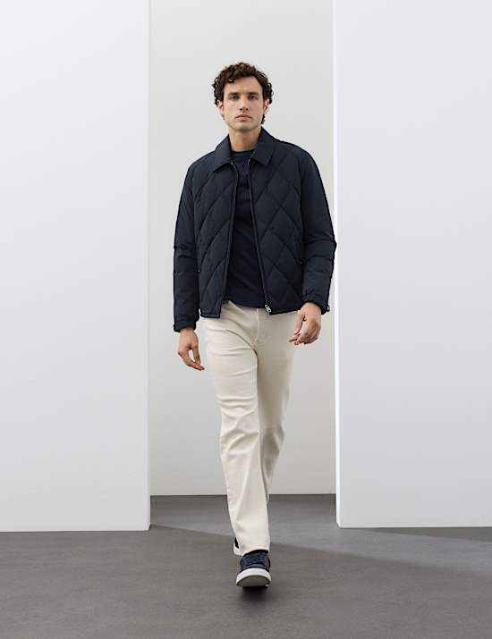 Diamond Quilted Collared Jacket