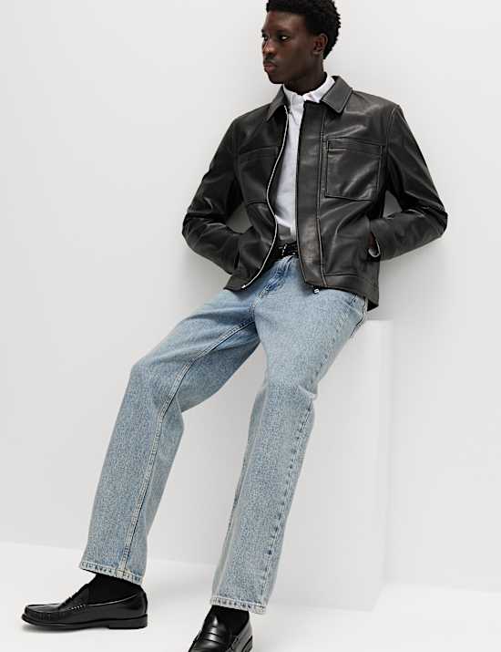 Truckerjacke aus Kunstleder