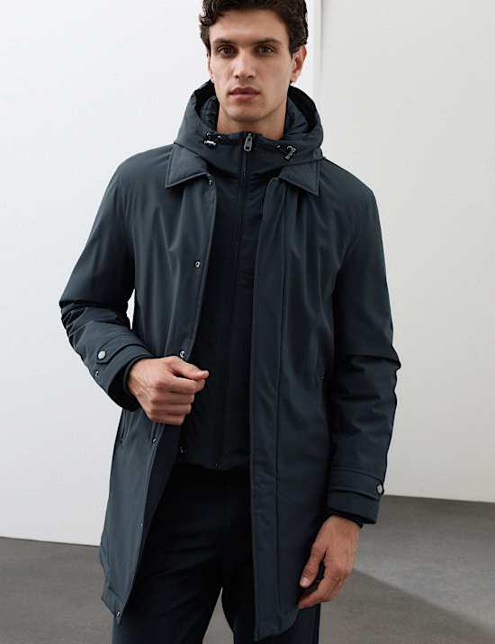 Wadded Hybrid Mac With Removable Hood