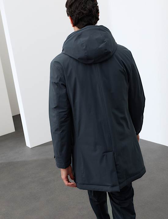 Wadded Hybrid Mac With Removable Hood