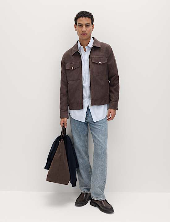 Truckerjacke aus Wildlederimitat