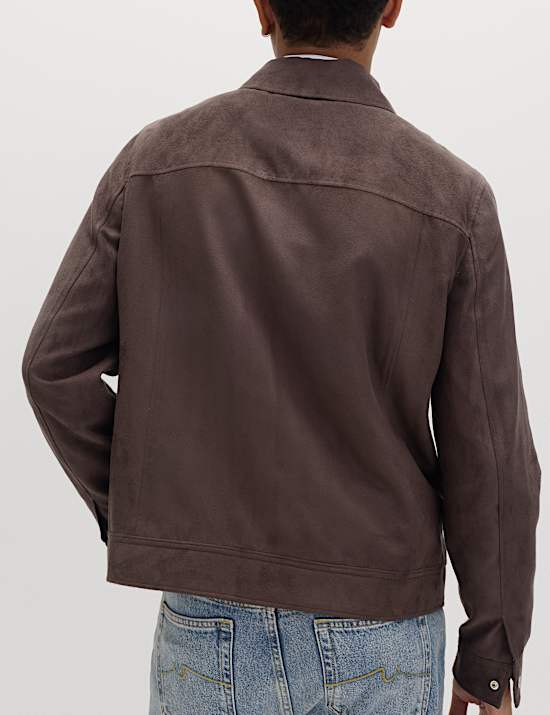 Truckerjacke aus Wildlederimitat