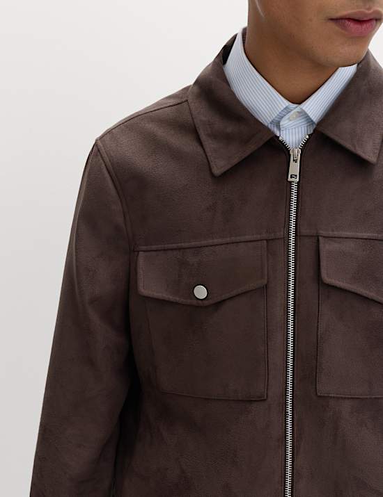 Veste style camionneur imitation daim
