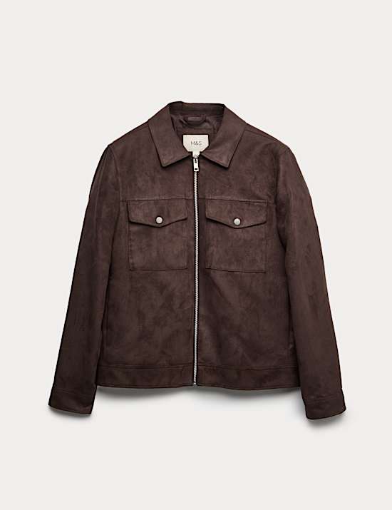 Truckerjacke aus Wildlederimitat