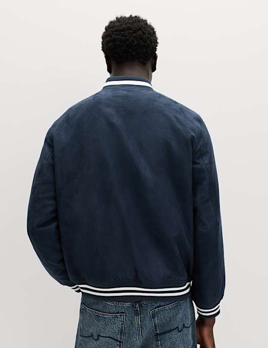 Gef&uuml;tterte Bomberjacke in Wildlederoptik