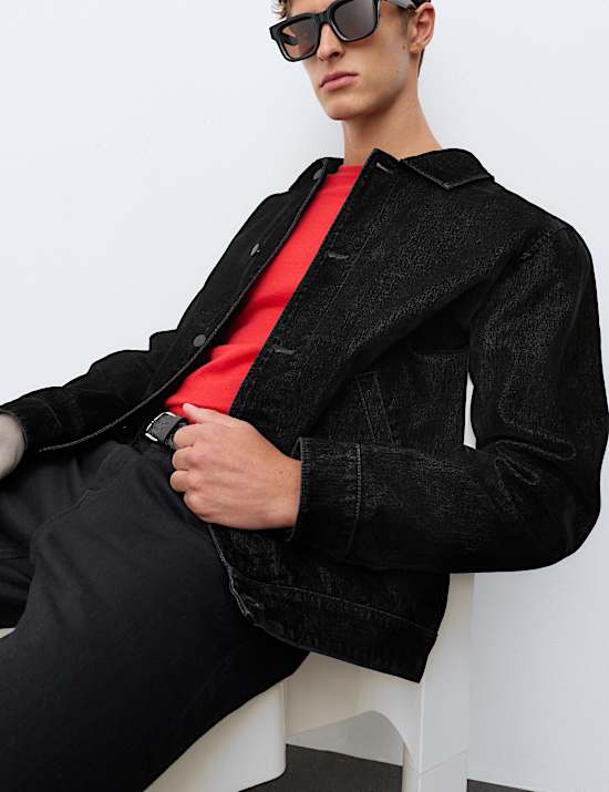 Flocked Denim Jacket