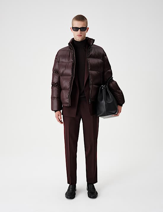 Feather And Down Quilted Puffer Jacket