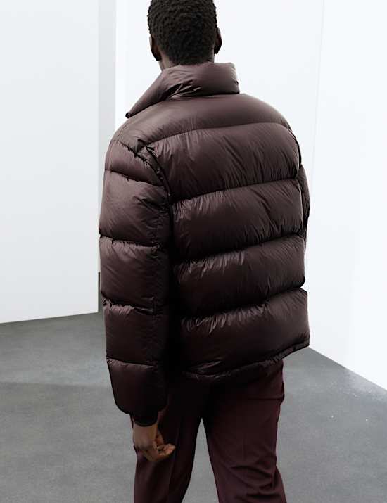 Feather And Down Quilted Puffer Jacket