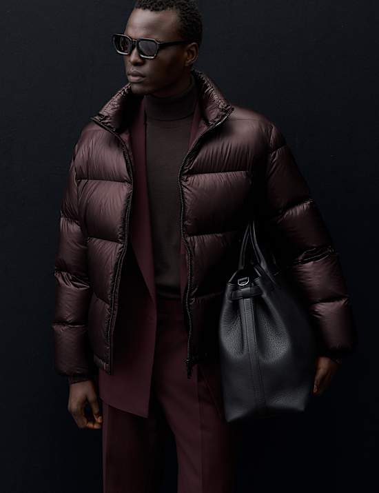 Feather And Down Quilted Puffer Jacket