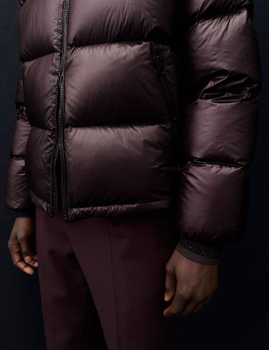 Feather And Down Quilted Puffer Jacket