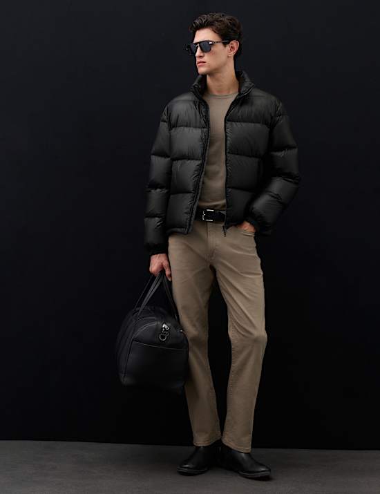Feather And Down Quilted Puffer Jacket