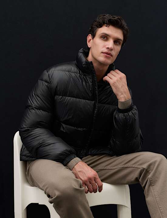 Feather And Down Quilted Puffer Jacket