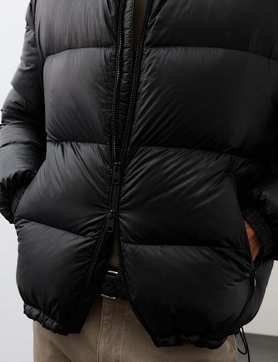 Feather And Down Quilted Puffer Jacket