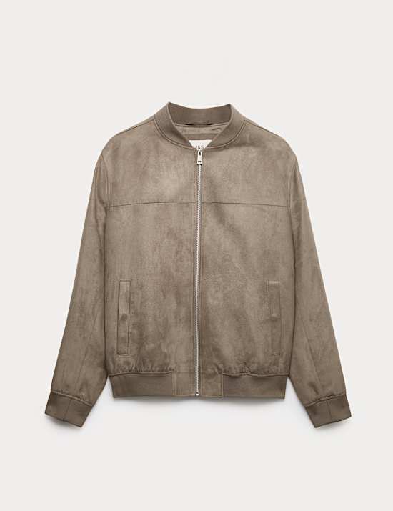 Faux Suede Bomber