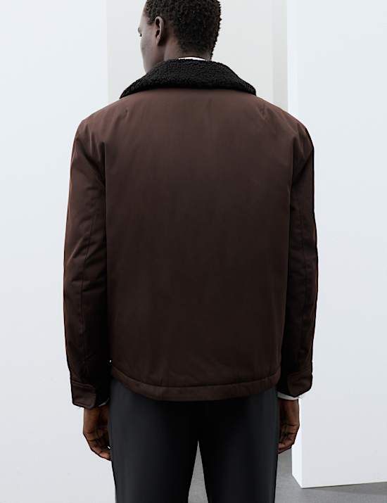 Faux Shearling Collar Jacket