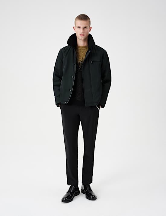 Faux Shearling Collar Jacket
