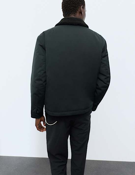 Faux Shearling Collar Jacket