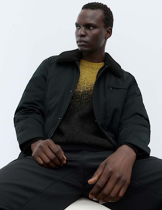 Faux Shearling Collar Jacket