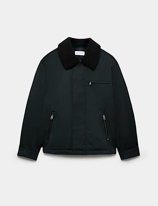 Faux Shearling Collar Jacket