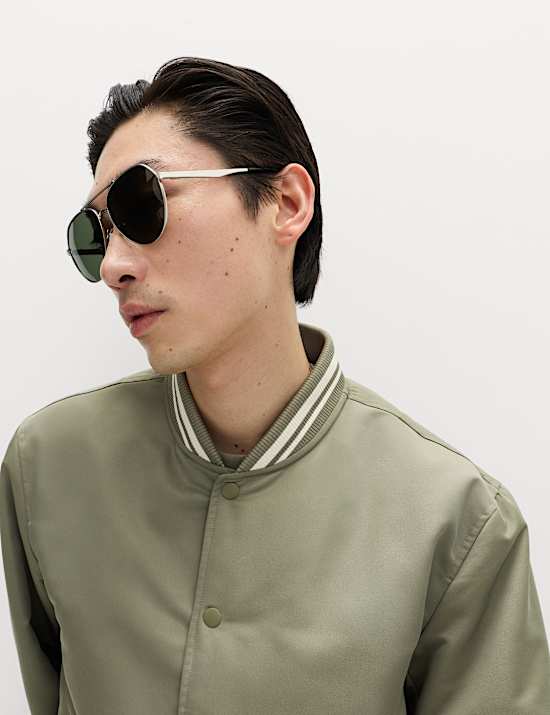 Satin Effect Lightweight Bomber Jacket