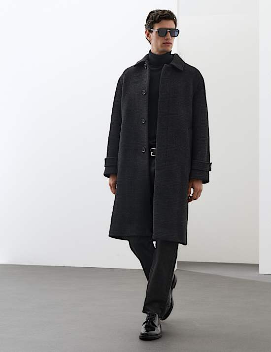 Wool Blend Boucle Car Coat