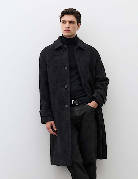 Wool Blend Boucle Car Coat