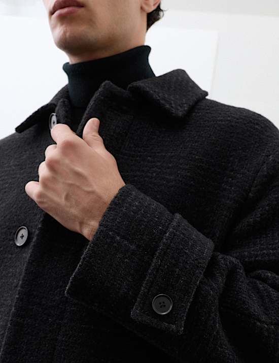Wool Blend Boucle Car Coat