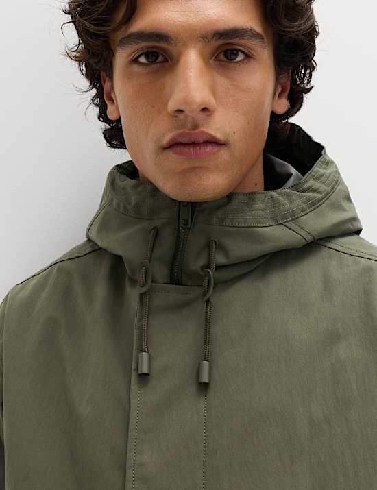 2 in 1 Cotton Rich Washed Hooded Parka Jacket