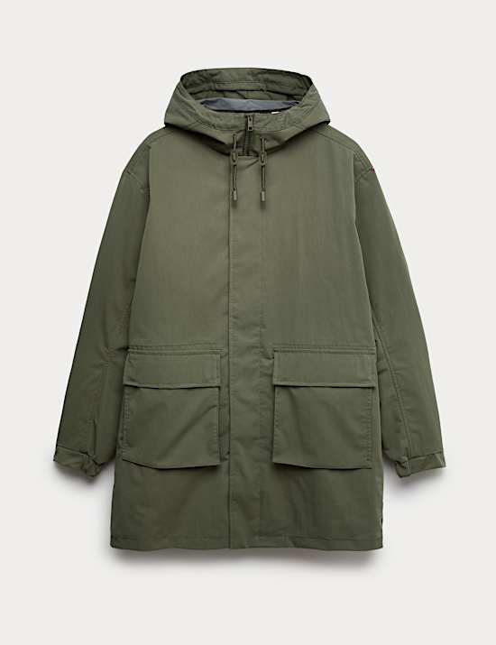 2 in 1 Cotton Rich Washed Hooded Parka Jacket