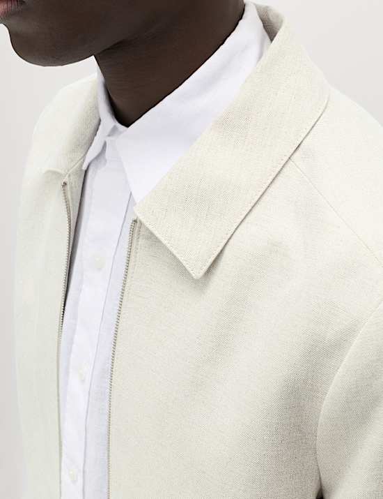 Chaqueta Harrington ligera con mezcla de lino