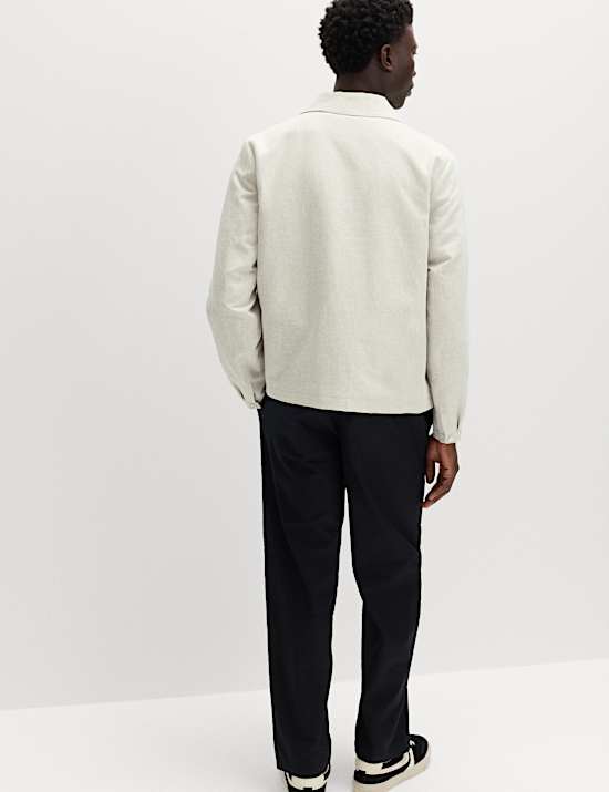 Chaqueta Harrington ligera con mezcla de lino