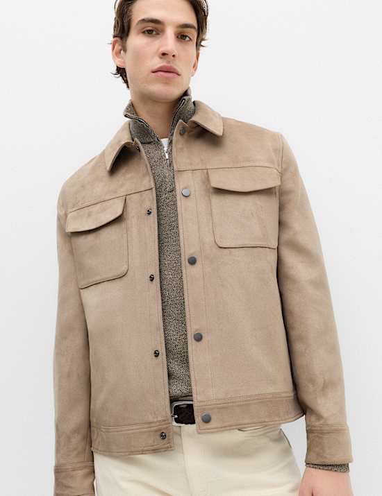 Faux Suede Overshirt