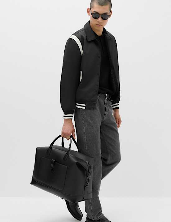 Satin Padded Varsity Bomber Jacket