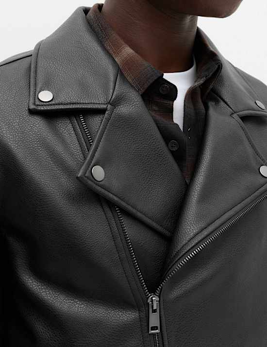 Faux Leather Biker Jacket