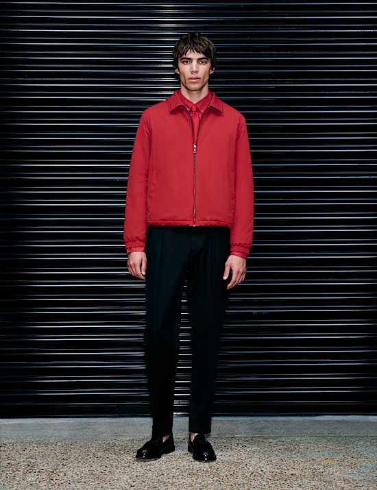 Zip Through Padded Harrington Jacket