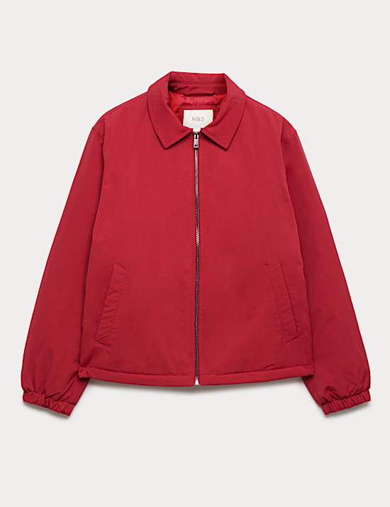 Zip Through Padded Harrington Jacket
