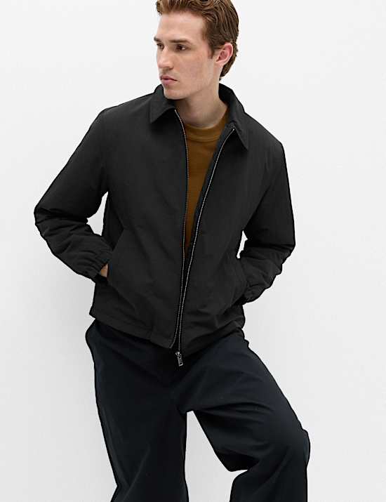 Zip Through Padded Harrington Jacket