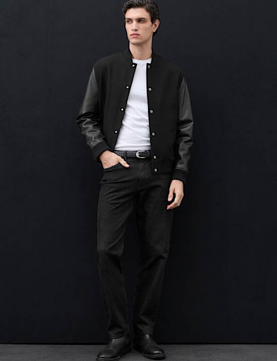 Wool Blend Bomber Jacket