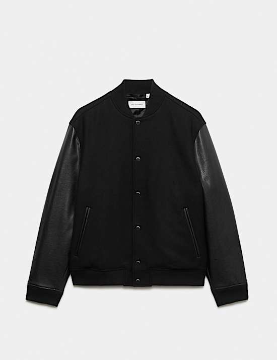 Wool Blend Bomber Jacket