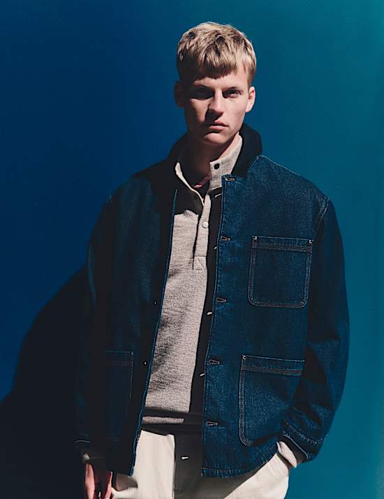 Pure Cotton Barn Jacket With Borg Lining