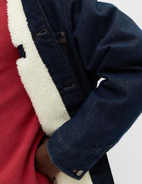 Pure Cotton Barn Jacket With Borg Lining