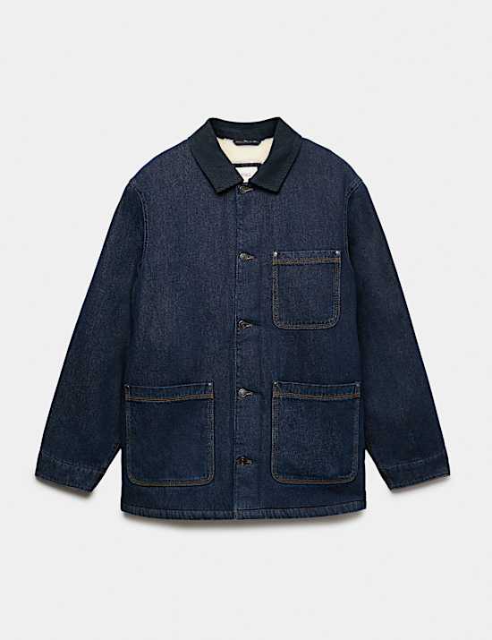 Pure Cotton Barn Jacket With Borg Lining