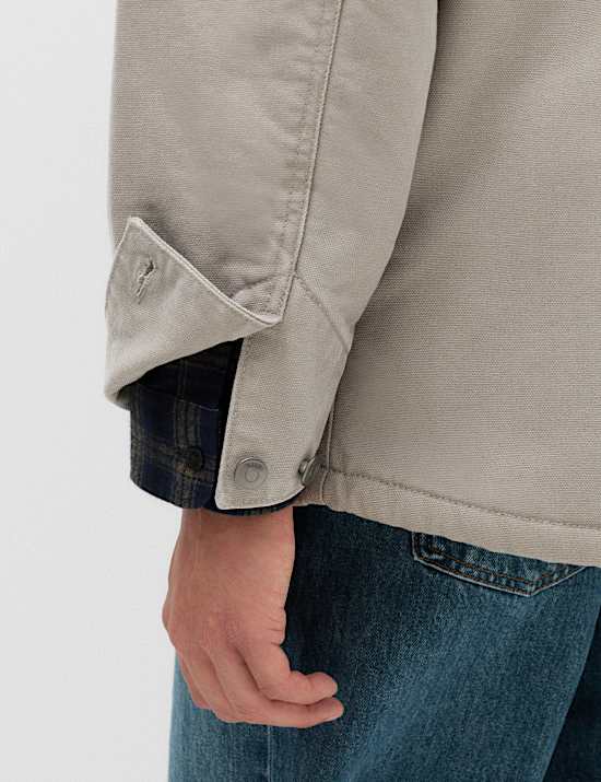 Pure Cotton Barn Jacket With Borg Lining