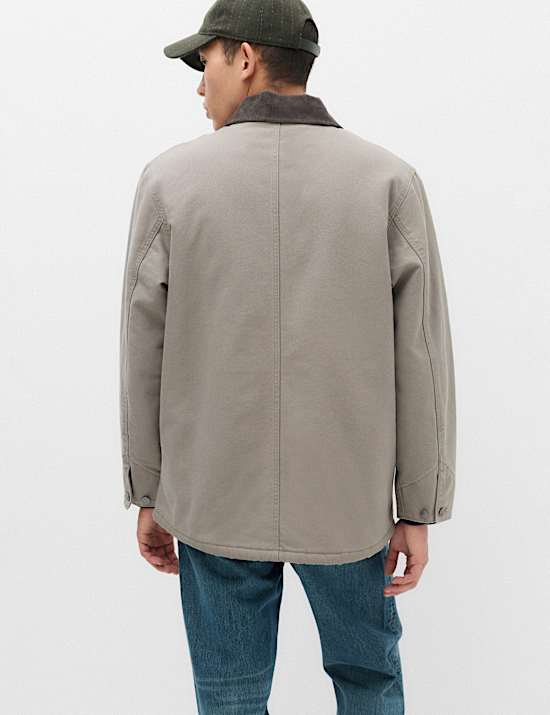 Pure Cotton Barn Jacket With Borg Lining