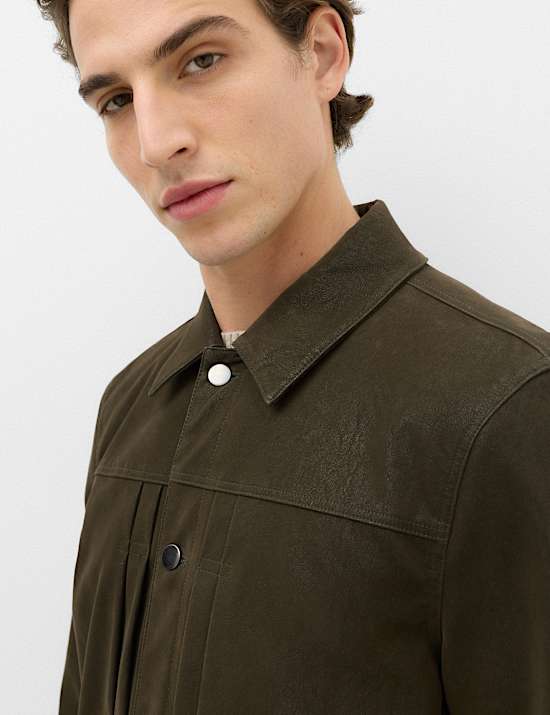 Faux Suede Utility Jacket