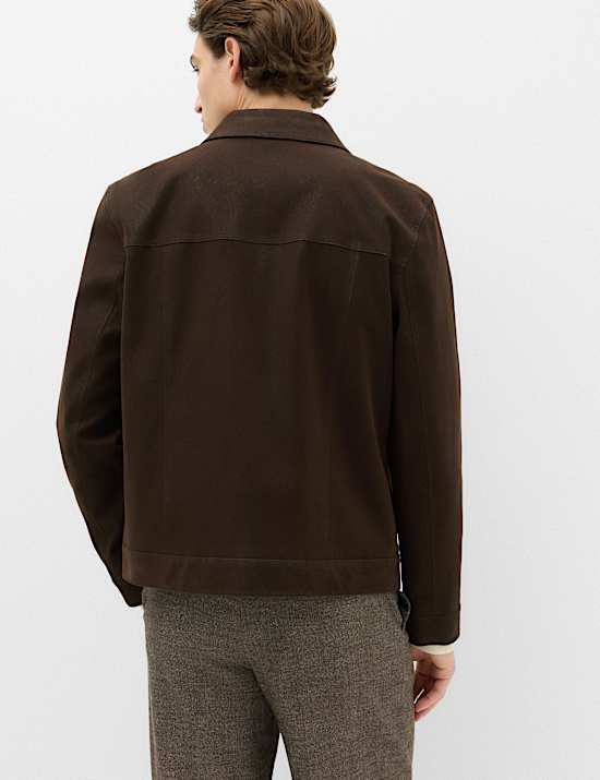Faux Suede Utility Jacket
