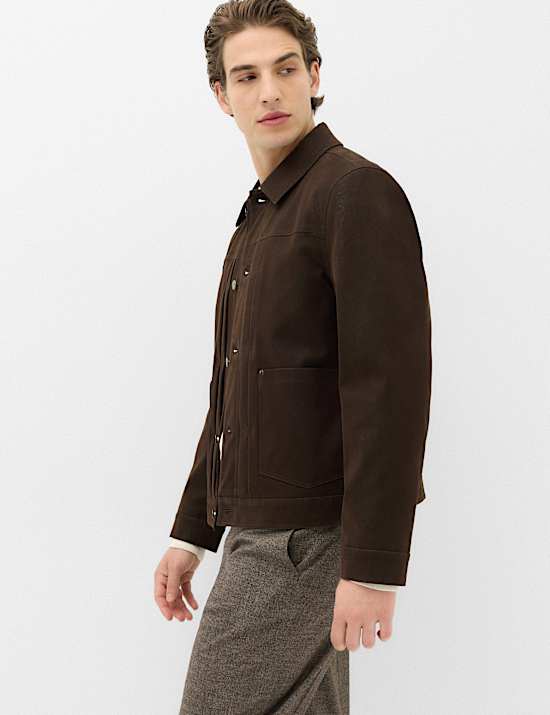 Faux Suede Utility Jacket
